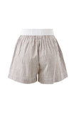 Ceres Life - Mila Shorts - Brown White Small Stripe