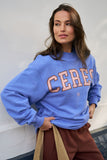 Ceres Life - Isla Oversized Slouchy Crew - Vintage Blue / Pink Clay / Burnt Toffee Heritage