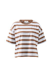 Ceres Life - Boa Boxy Pocket Tee - White / Milk Chocolate Chalk Stripe