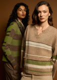 LD & Co - Groove Stripe Cardi - Cocoa