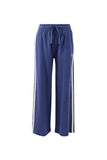 Ceres Life - Gigi Wide Leg Terry Trackpant - Washed Navy Side Stripe