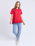 Foxwood - Farrah Short Sleeve Tee - Crimson