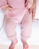 Bebe - Fern Stripe Organic Knitted Leggings - Blossom