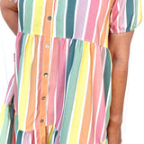 Palm Cove - Ellie Tiered Dress - Candy Stripe