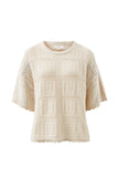 Ceres Life - Square Knit Boxy Tee - Ecru