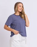 Foxwood - Hutch Stripe Tee - Navy / White Stripe