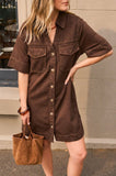 Ceres Life - Bonnie Relaxed Shirt Dress - Chocolate