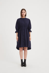 Tirelli - Shirring Detail Dress - Navy