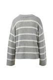 Ceres Life - Lila Oversized Knit Crew - Grey Marle Stripe