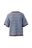 Ceres Life - Nina Boxy Knit Tee - Brunette Sky Blue Stripe