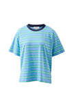 Ceres Life - Stevie Slouchy Tee - Powder / Zesty Green Stripe
