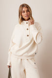 Ceres Life - Marli Button Sweat - Marshmallow