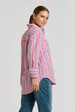 Shirty - The Elodie Girlfriend Relaxed Shirt - Red Multi Stripe