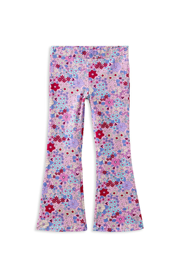 Milky - Lilac Bloom Flared Leggings