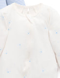 Purebaby - 2 Pack Zip Growsuit - Pale Blue Bear