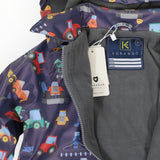Korango - Farm Machine Print Raincoat - Navy
