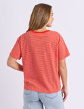 Foxwood - Hutch Stripe Tee - Grenadine / White Stripe