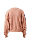 Ceres Life - Sasha Sporty Slouchy Crew - Pink Clay Washed Navy Side Stripe