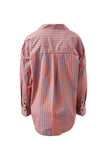 Ceres Life - Peta Oversized Shirt - Pink/Clay Stripe
