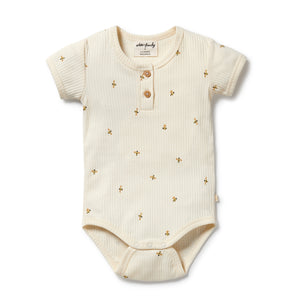 Wilson & Frenchy - Bee Mine Organic Henley Bodysuit
