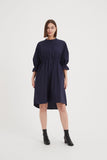 Tirelli - Shirring Detail Dress - Navy