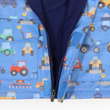 Korango - Farm Machine Print Raincoat - Blue