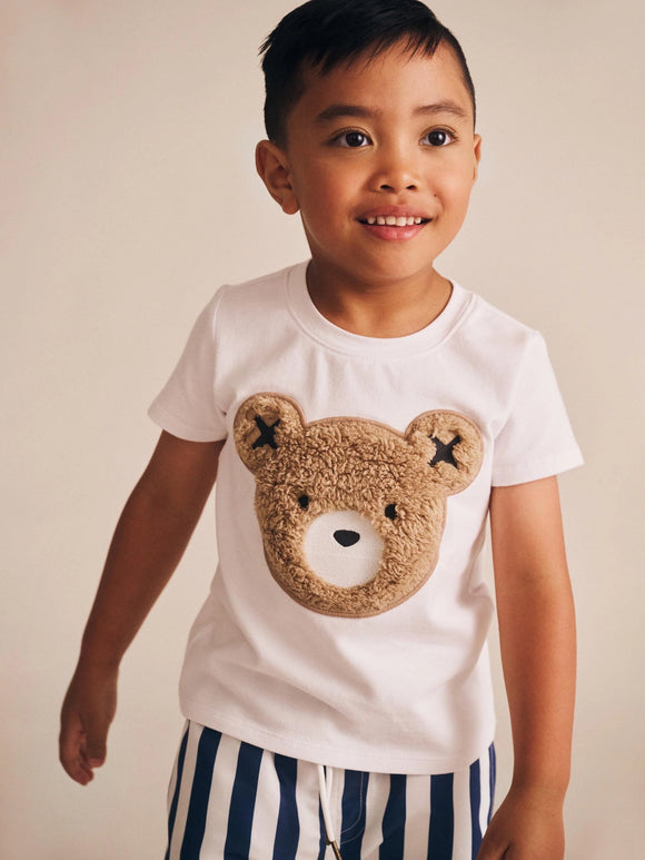 Huxbaby - Furry Huxbear Crisp White Tee