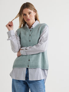 LD & Co - Button Front Vest - Caper