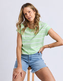 Foxwood - Manly Tee - Mint Stripe