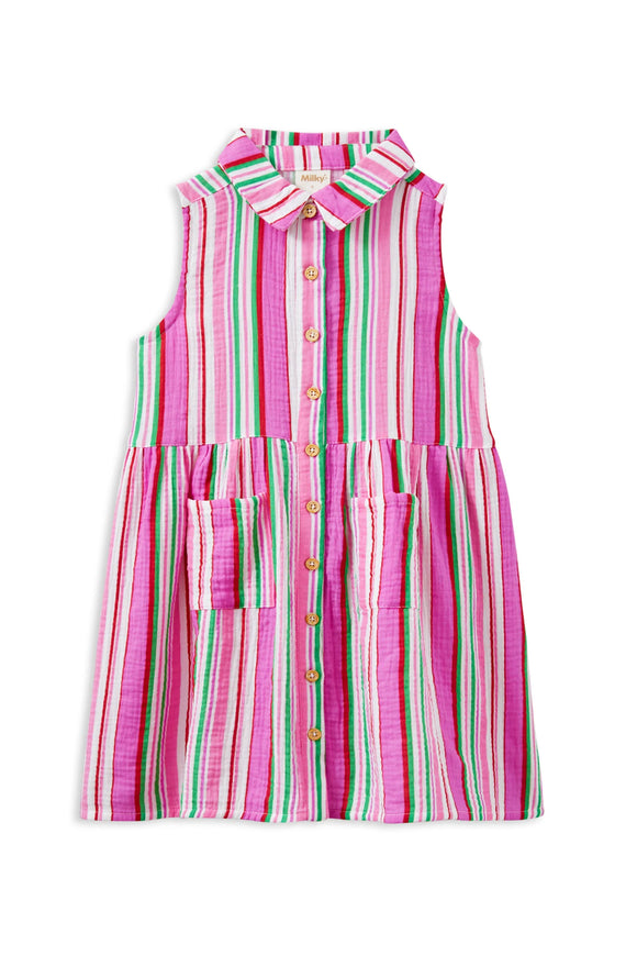 Milky - Crinkle Stripe Dress