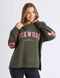 Foxwood - Interval Crew - Dark Khaki with Neon Coral