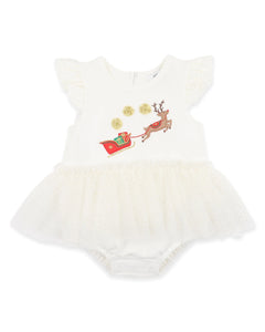 Bebe - Festive Reindeer Tutu Bodysuit