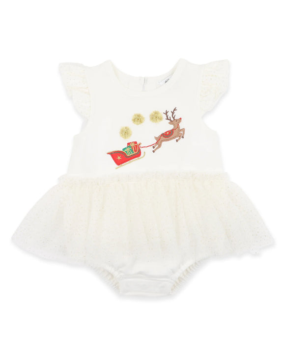 Bebe - Festive Reindeer Tutu Bodysuit