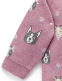 Purebaby - Farm Friends Jumper - Lavender Farm Friends Jacquard