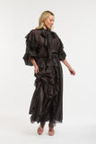 Urban Luxury - Ruffled Maxi Skirt - Chocolate