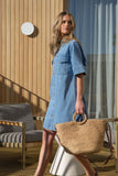 Ceres Life - Sammy Relaxed Shirt Dress - Indigo Stripe