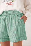 Ceres Life - The Lounge Shorts - Kelly Green White Stripe