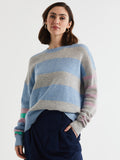 LD & Co - Lambswool Stripe Crew - Sky