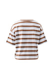 Ceres Life - Boa Boxy Pocket Tee - White / Milk Chocolate Chalk Stripe