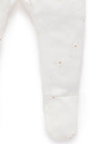 Purebaby - Zip Growsuit & Hat Set - Vanilla Bear