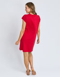 Foxwood - Signature Embroidery Tee Dress - Crimson