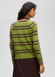 LD & Co - Groove Stripe Cardi - Cocoa