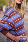 Ceres Life - Romy Crew - Vintage Blue / Pink Clay / Burnt Toffee Stripe