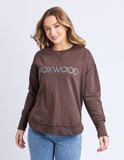 Foxwood - Simplified Metallic Crew - Coffee/Light Blue