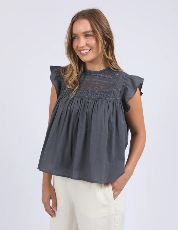 Foxwood - Adelyn Top - Charcoal