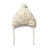 Wilson & Frenchy - Ecru Knitted Bauble Bonnet