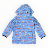 Korango - Farm Machine Print Raincoat - Blue
