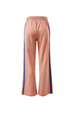 Ceres Life - Gigi Wide Leg Terry Trackpant - Pink Clay Washed Navy Side Stripe