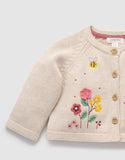Purebaby - Embroidered Cardigan - Wheat Melange