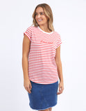 Foxwood - Signature Tee - Crimson/White Stripe